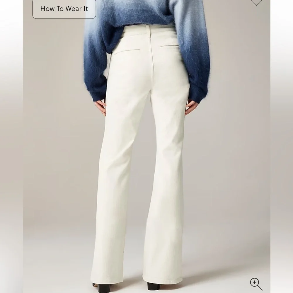 J crew ecru wash Petite flare jean